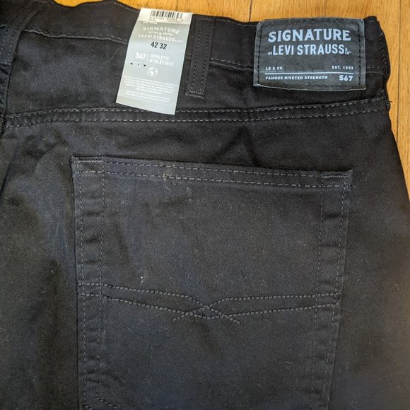 LEVIS STRAUSS Men's Black Denim Pants Jeans 42 x 32 NEW NWT - Picture 4 of 4